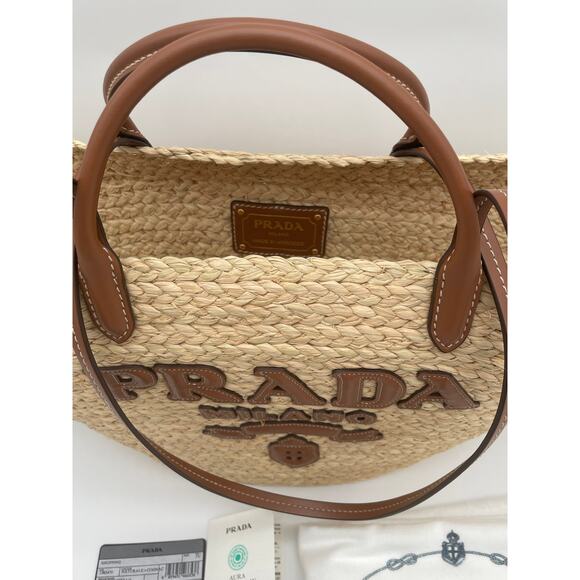SOLD!❌❌BRAND NEW PRADA RAFFIA STRAW SUMMER SHOULDER TOTE BAG AUTHENTIC! - Picture 7 of 15